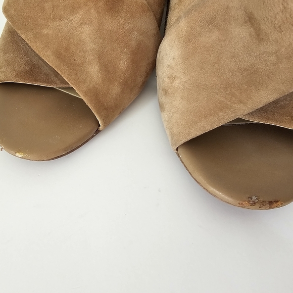 Sam Edelman 7.5 Women's Tan Suede Block Heel Sandals Stanley - Picture 3 of 12